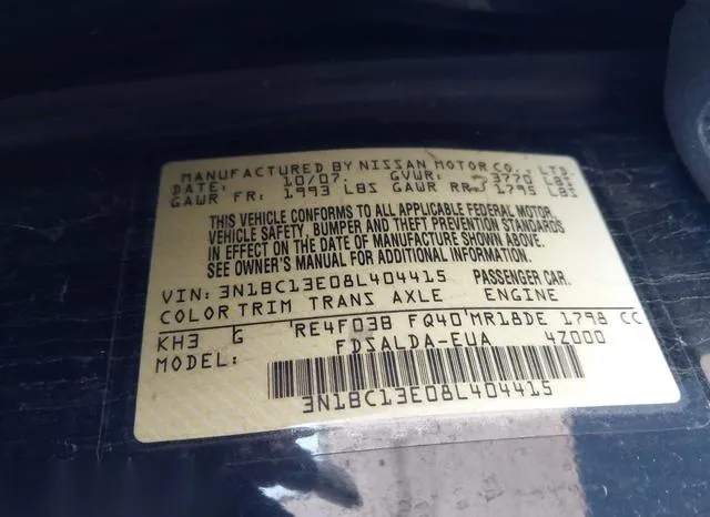 3N1BC13E08L404415 2008 2008 Nissan Versa- 1-8S 9