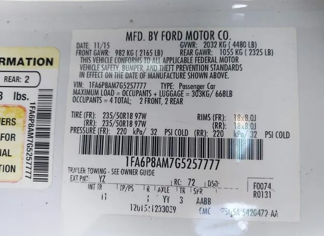 1FA6P8AM7G5257777 2016 2016 Ford Mustang- V6 9