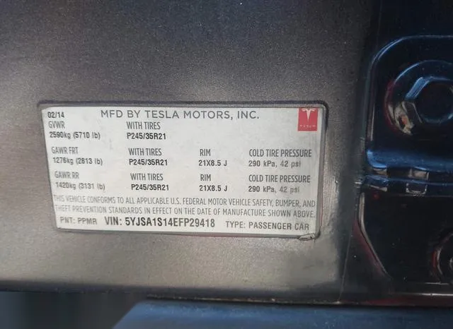 5YJSA1S14EFP29418 2014 2014 Tesla Model S 9