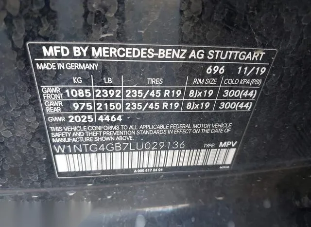 W1NTG4GB7LU029136 2020 2020 Mercedes-Benz GLA 250- 4Matic 9