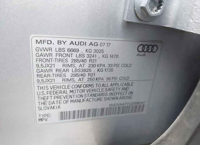 WA1VAAF71JD006147 2018 2018 Audi Q7- 3-0T Premium 9