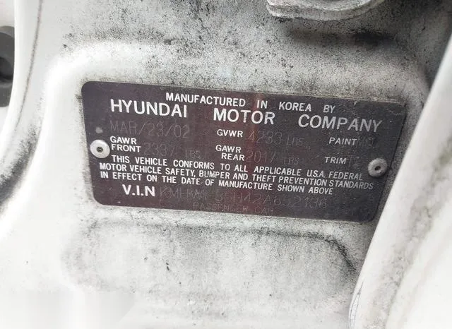 KMHWF35H42A652136 2002 2002 Hyundai Sonata- Gls/Lx 9