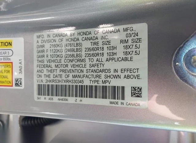 2HKRS3H7XRH330345 2024 2024 Honda CR-V- Ex-L 2Wd 9