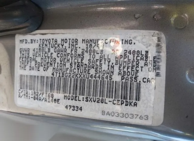 4T1BG22KXXU444645 1999 1999 Toyota Camry- Ce/Le/Xle 9