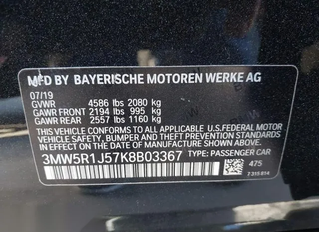 3MW5R1J57K8B03367 2019 2019 BMW 3 Series- 330I 9