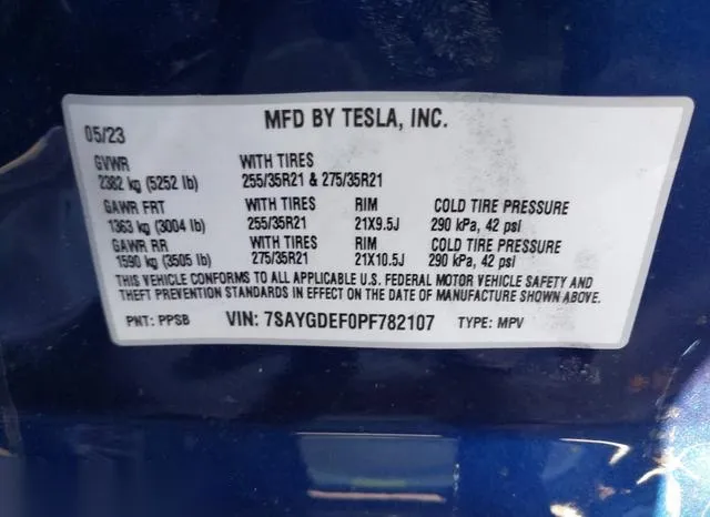 7SAYGDEF0PF782107 2023 2023 Tesla Model Y- Performance Dual 9