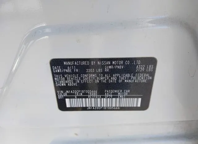 JN1AZ0CP1BT005666 2011 2011 Nissan Leaf- SL 9