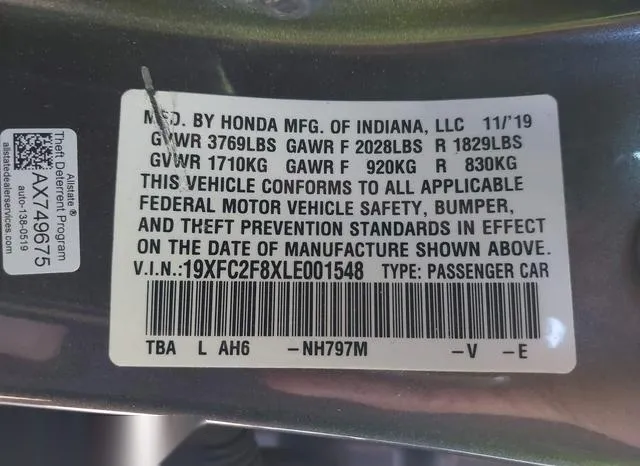 19XFC2F8XLE001548 2020 2020 Honda Civic- Sport 9