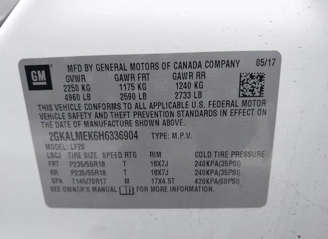 2GKALMEK6H6336904 2017 2017 GMC Terrain- Sle-1 9