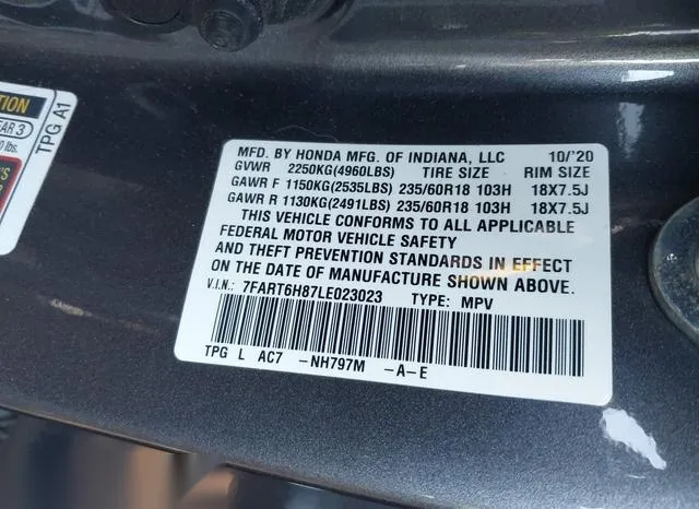 7FART6H87LE023023 2020 2020 Honda CR-V- Exl 9