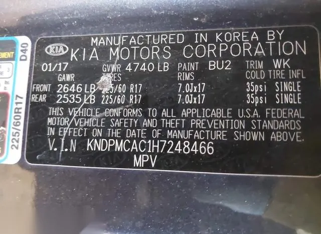 KNDPMCAC1H7248466 2017 2017 KIA Sportage- LX 9