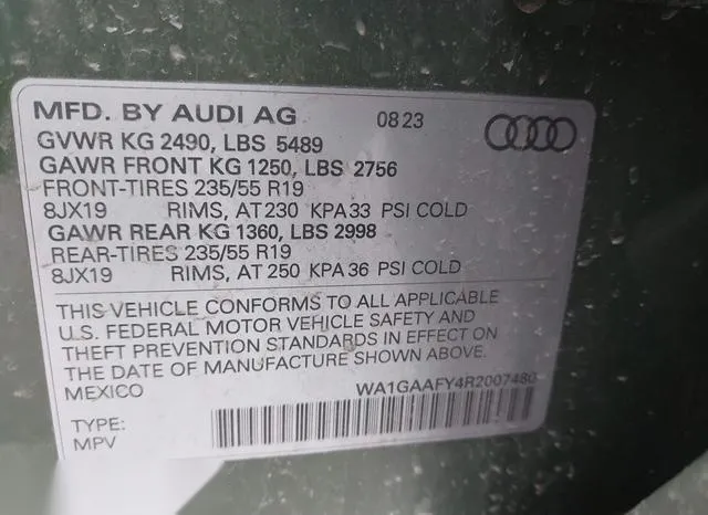 WA1GAAFY4R2007480 2024 2024 Audi Q5- Premium 45 Tfsi S Line 9