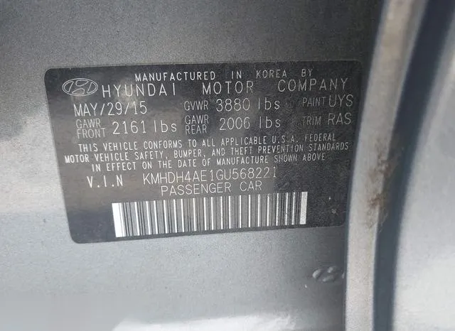 KMHDH4AE1GU568221 2016 2016 Hyundai Elantra- SE 9