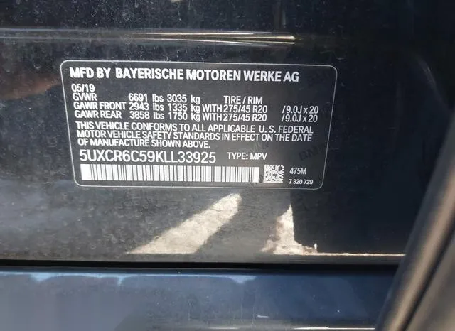 5UXCR6C59KLL33925 2019 2019 BMW X5- Xdrive40I 9