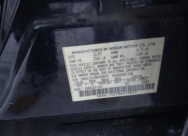 1N4AL21E28N456829 2008 2008 Nissan Altima- 2-5 S 9