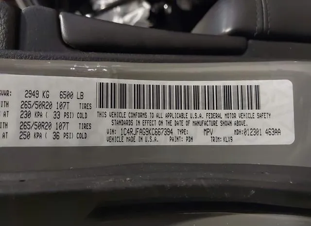 1C4RJFAG9KC667394 2019 2019 Jeep Grand Cherokee- Altitude 4X4 9