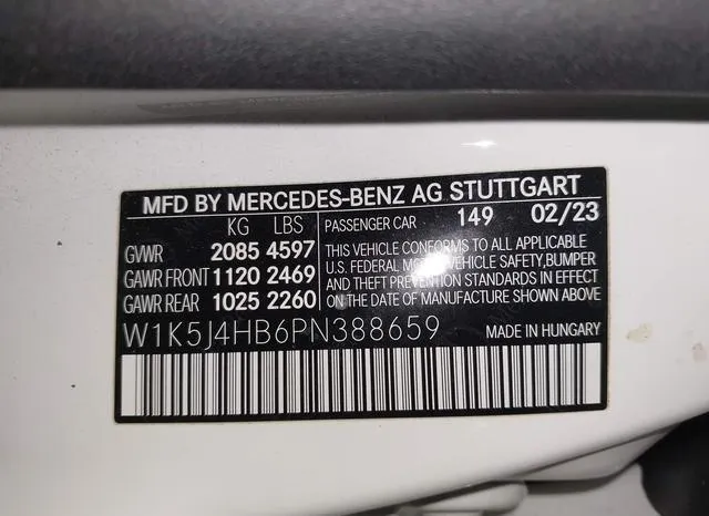 W1K5J4HB6PN388659 2023 2023 Mercedes-Benz Cla 250 Coupe- 4M 9