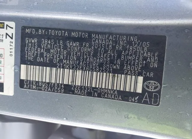 2T1KR32EX6C582521 2006 2006 Toyota Matrix- XR 9