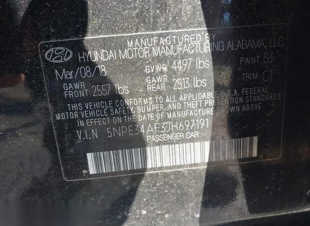 5NPE34AF3JH697191 2018 2018 Hyundai Sonata- Sport 9