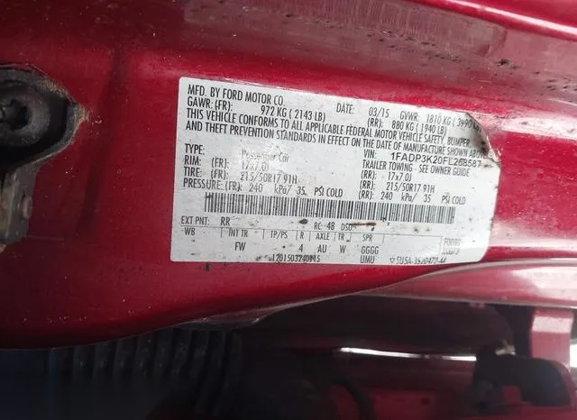 1FADP3K20FL268587 2015 2015 Ford Focus- SE 9