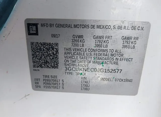 3GCUKNEC0JG152577 2018 2018 Chevrolet Silverado 1500- WT 9