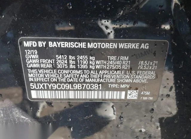 5UXTY9C09L9B70381 2020 2020 BMW X3- M40I 9