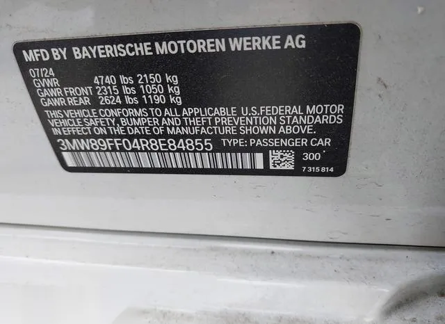 3MW89FF04R8E84855 2024 2024 BMW 3 Series- 330I Xdrive 9