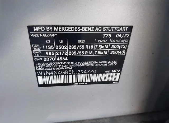 W1N4N4GB5NJ394770 2022 2022 Mercedes-Benz GLA 250 9