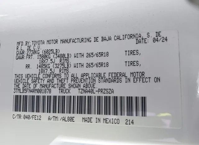 3TMLB5FN4RM001878 2024 2024 Toyota Tacoma- Trd Sport 9