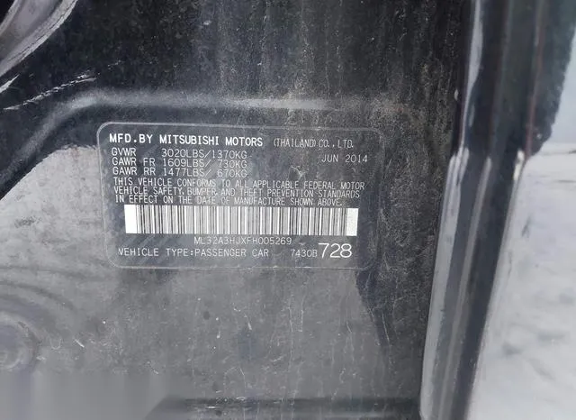 ML32A3HJXFH005269 2015 2015 Mitsubishi Mirage- DE 9