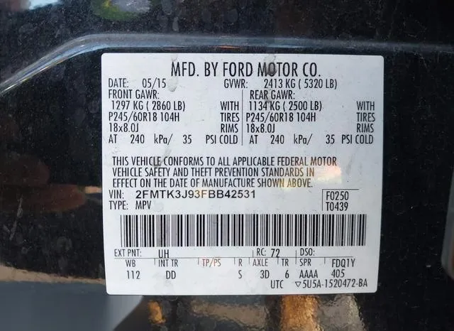 2FMTK3J93FBB42531 2015 2015 Ford Edge- Sel 9