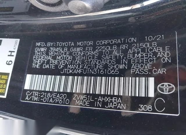 JTDKAMFU1N3161065 2022 2022 Toyota Prius- Xle 9