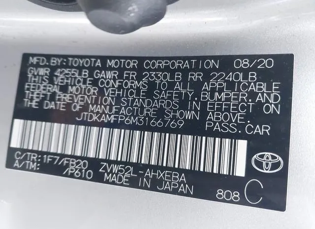 JTDKAMFP6M3166769 2021 2021 Toyota Prius- Prime LE 9