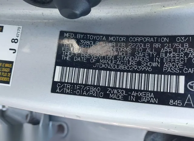 JTDKN3DU8B0293996 2011 2011 Toyota Prius- Two 9