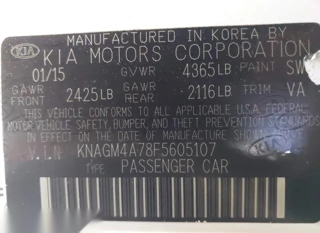 KNAGM4A78F5605107 2015 2015 KIA Optima- LX 9