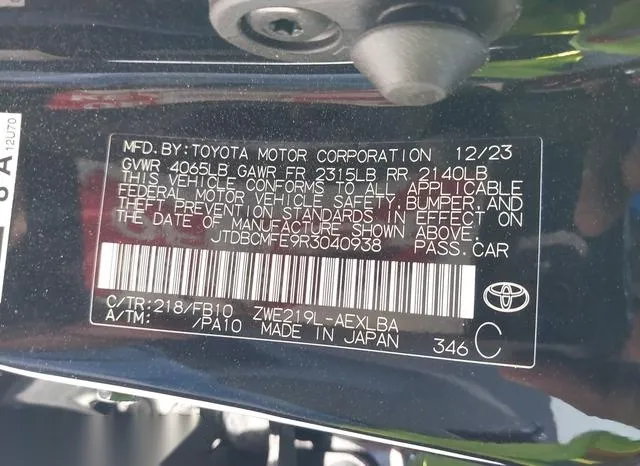 JTDBCMFE9R3040938 2024 2024 Toyota Corolla- Hybrid Le 9