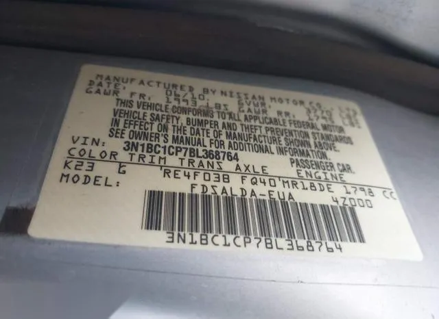 3N1BC1CP7BL368764 2011 2011 Nissan Versa- 1-8S 9