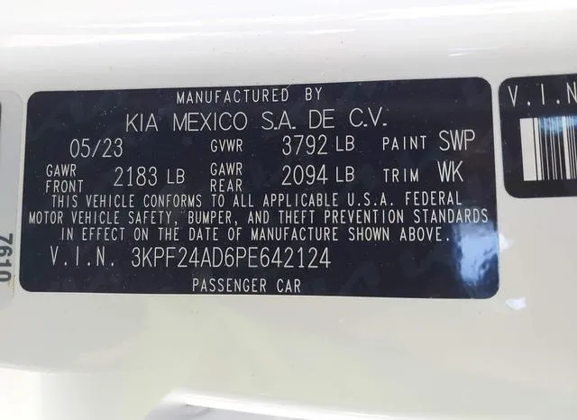 3KPF24AD6PE642124 2023 2023 KIA Forte- Lxs 9