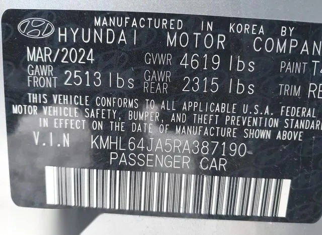 KMHL64JA5RA387190 2024 2024 Hyundai Sonata- Sel 9