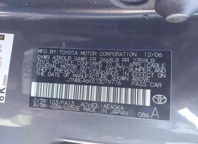 JTNBE46K573079776 2007 2007 Toyota Camry- Xle 9