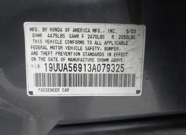 19UUA56913A079325 2003 2003 Acura TL- 3-2 Type S 9