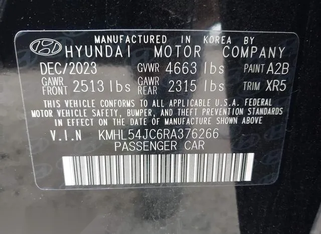 KMHL54JC6RA376266 2024 2024 Hyundai Sonata- N Line 9