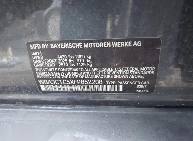 WBA3C1C5XFP852208 2015 2015 BMW 3 Series- 328I 9