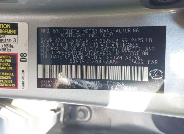 58ADA1C12RU042009 2024 2024 Lexus ES- 300H 9