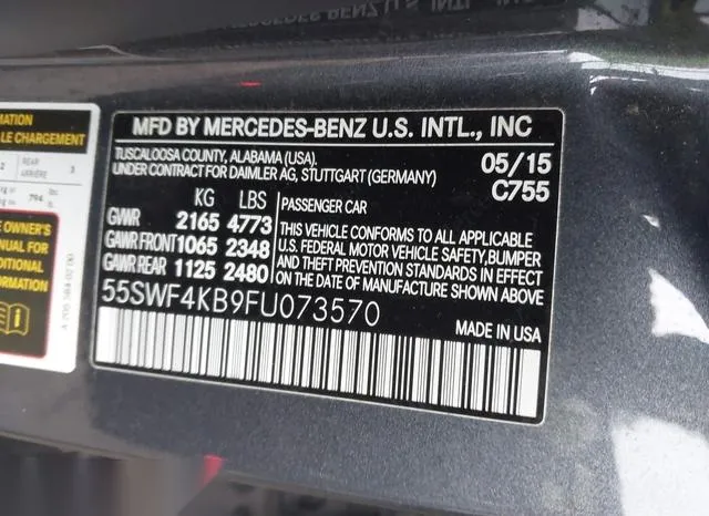 55SWF4KB9FU073570 2015 2015 Mercedes-Benz C 300- 4Matic/Lux 9