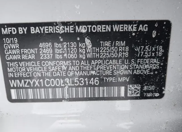 WMZYX1C00L3L53146 2020 2020 Mini Countryman- Cooper S 9