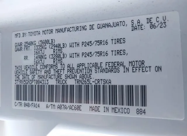 3TYRX5GN3PT084313 2023 2023 Toyota Tacoma- SR 9