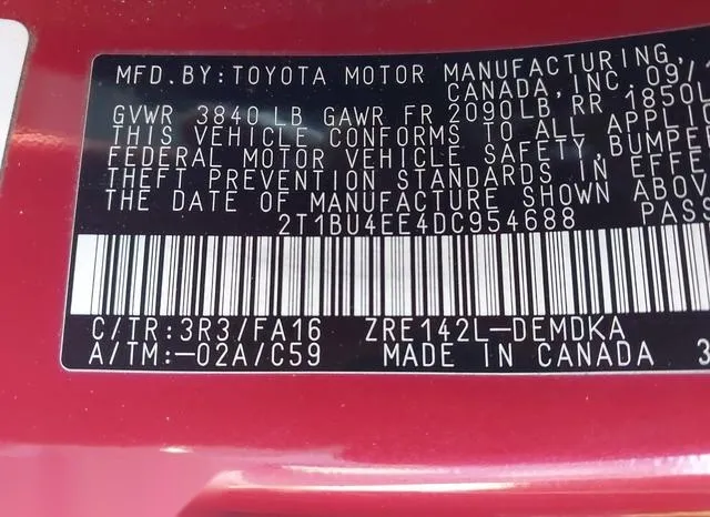 2T1BU4EE4DC954688 2013 2013 Toyota Corolla- L 9