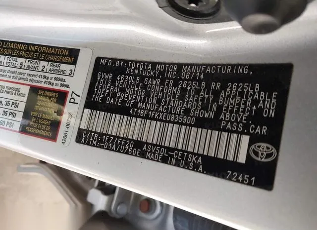 4T1BF1FKXEU835900 2014 2014 Toyota Camry- SE 9