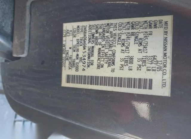 1N6BA06A66N534974 2006 2006 Nissan Titan- XE 9